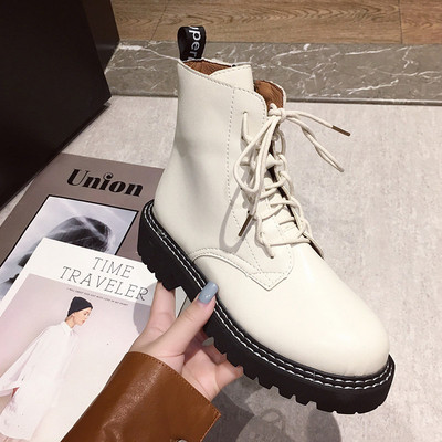 Cizme cubaneze moderne cu șireturi în alb și negru