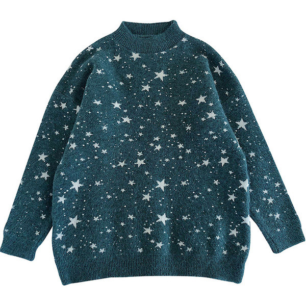 Pulover de dama in rosu, verde si gri cu guler semi-inalt