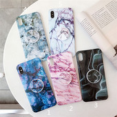 Márvány hatású tok + gyűrű Iphone X / XS-hez