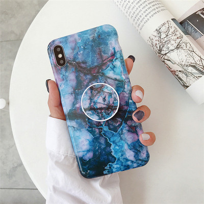 Márvány hatású tok + gyűrű Iphone X / XS-hez