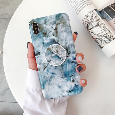 Márvány hatású tok + gyűrű Iphone X / XS-hez