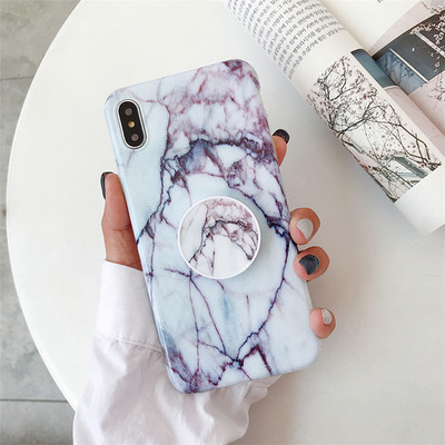 Márvány hatású tok + gyűrű Iphone X / XS-hez
