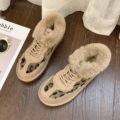 Дамски есенно-зимни кецове с топла подплата и животински десен