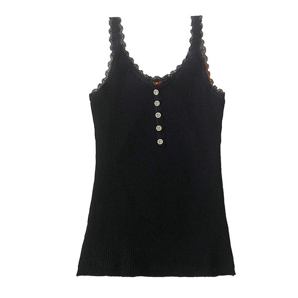 Maieu de damă în trei culori, cu decolteu în V și dantelă