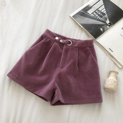 Pantaloni scurti de dama model lat in trei culori cu talie inalta