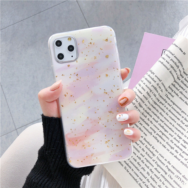 Θήκη σιλικόνης για Iphone 11 Pro Max με λαμπερά χρυσά σωματίδια