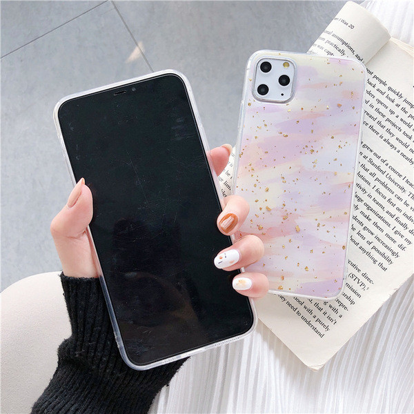 Θήκη σιλικόνης για Iphone 11 Pro Max με λαμπερά χρυσά σωματίδια