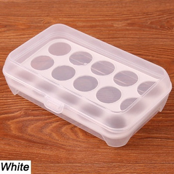 Прозрачна кутия за съхранение на 15 яйца в розов, зелен, син и бял цвят