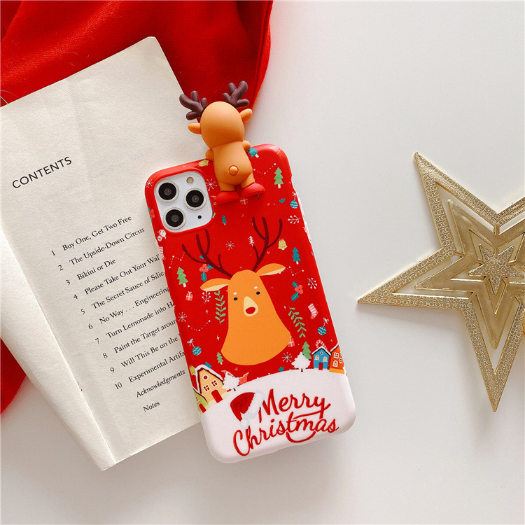 Husa de Craciun cu element 3D Mos Craciun si cerb pentru Iphone 11 Pro Max