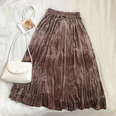 Női bársony szoknya öt színben gumírozott derékkal