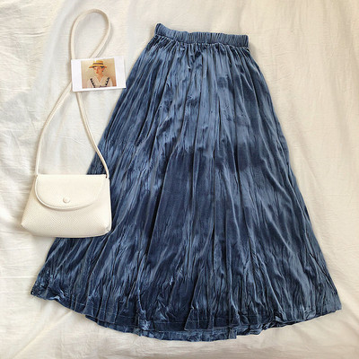 Női bársony szoknya öt színben gumírozott derékkal