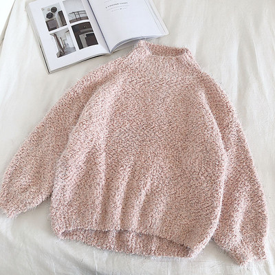 Modern női pulóver félmagas gallérral, három színben