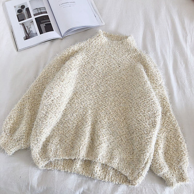 Modern női pulóver félmagas gallérral, három színben