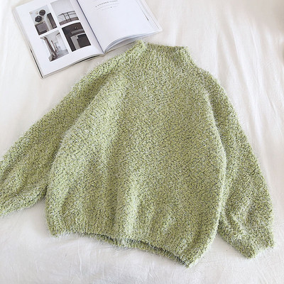 Modern női pulóver félmagas gallérral, három színben