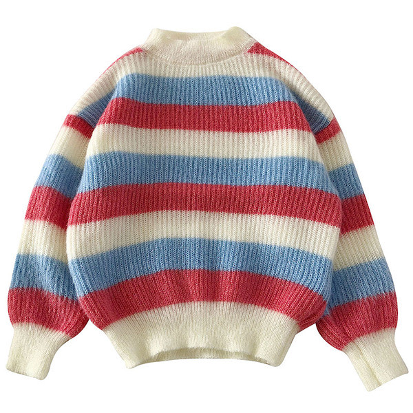 Csíkos női pulóver széles modell három színben