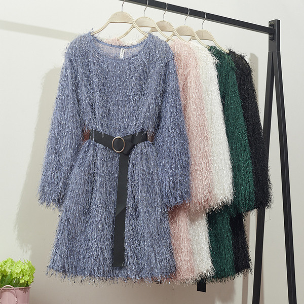 Női ruha rojtokkal és derékövvel több színben