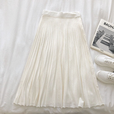 Fusta de dama plisata in patru culori cu talie elastica