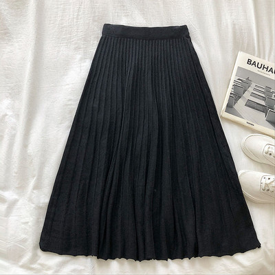 Fusta de dama plisata in patru culori cu talie elastica