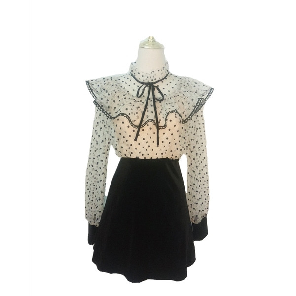 Új modell női ruha pöttyös tüll - szabású modell