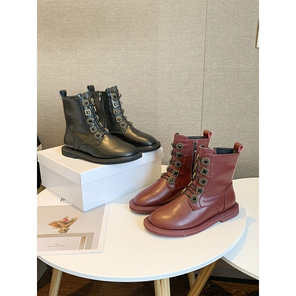 Cizme casual dama cu elemente metalice in negru si rosu