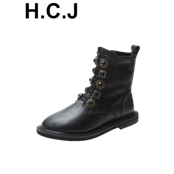 Cizme casual dama cu elemente metalice in negru si rosu