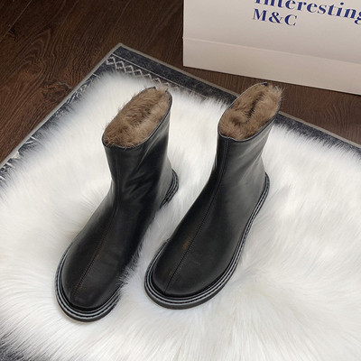 Női alkalmi csizma sima modell meleg béléssel, fekete és bordó színben