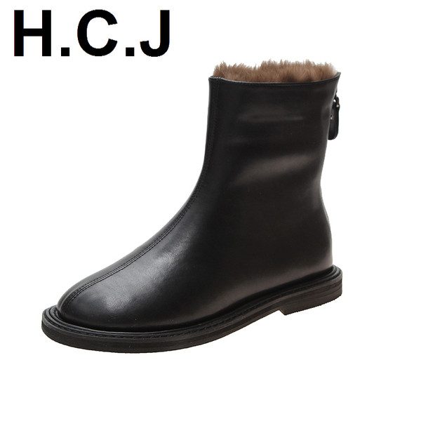 Női alkalmi csizma sima modell meleg béléssel, fekete és bordó színben