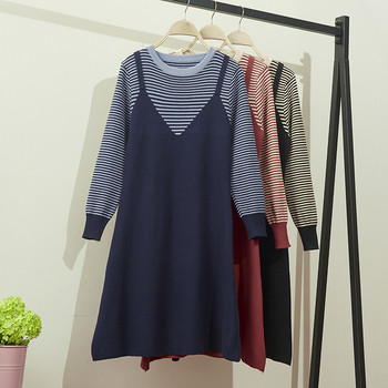 Női alkalmi ruha hosszú ujjal, kerek nyakkivágással, három színben