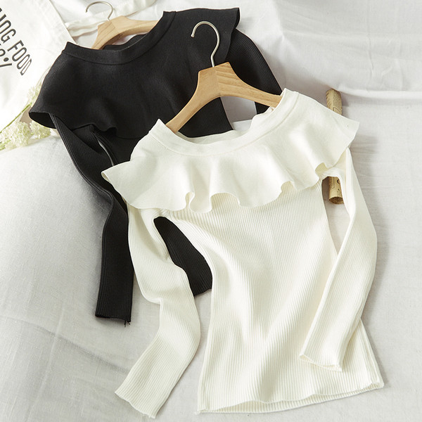 Bluză de damă modernă cu decolteu barca model în mai multe culori