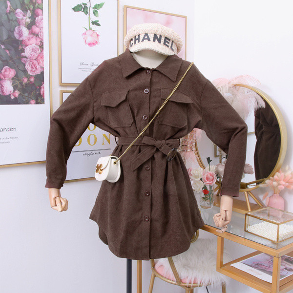 Camasa casual de dama model nou cu curea si buzunare in mai multe culori