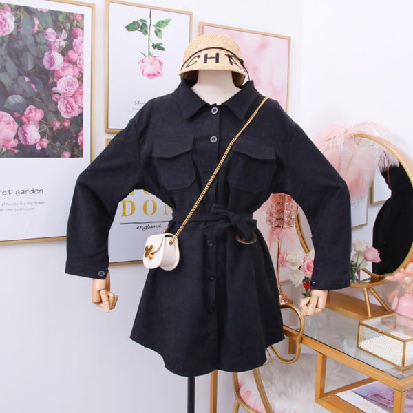 Camasa casual de dama model nou cu curea si buzunare in mai multe culori