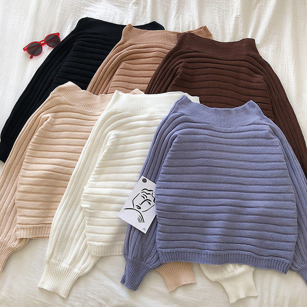 Pulover de damă la modă în șase culori cu mâneci largi