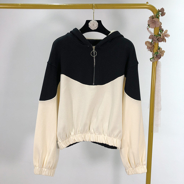 Hanorac controversat de zi cu zi pentru femei, cu glugă și fermoar