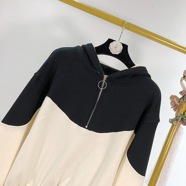 Hanorac controversat de zi cu zi pentru femei, cu glugă și fermoar