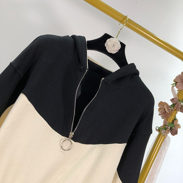 Hanorac controversat de zi cu zi pentru femei, cu glugă și fermoar