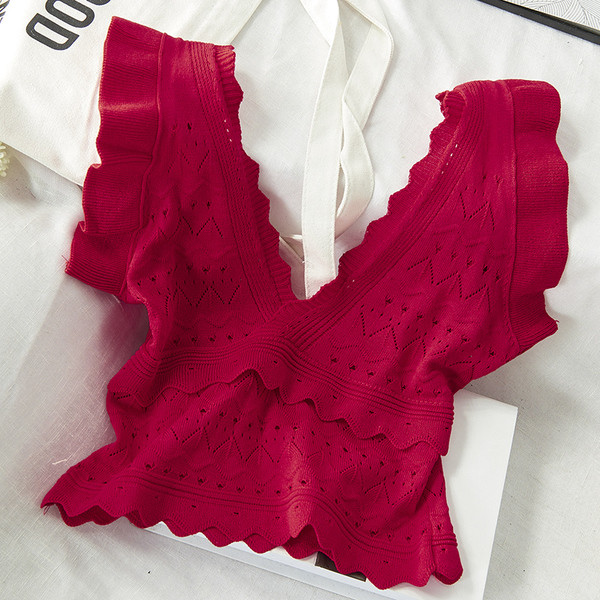 Maieu de damă cu decolteu profund în formă de spitz în albastru, alb, bej, Bordeaux și negru