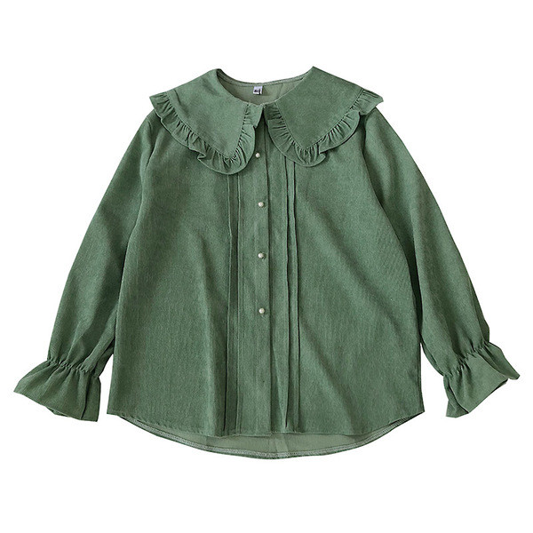 Cămașă modernă de damă în patru culori, cu decolteu oval și mâneci lotus