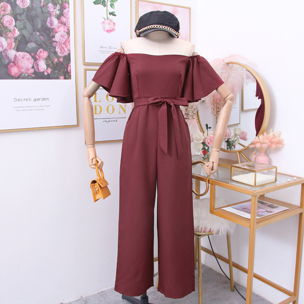 Елегантен дамски гащеризон с голи рамене в няколко цвята