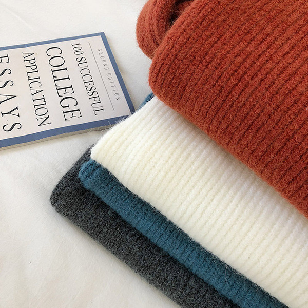 Pulover de damă casual cu guler semi-înalt și nasturi în patru culori