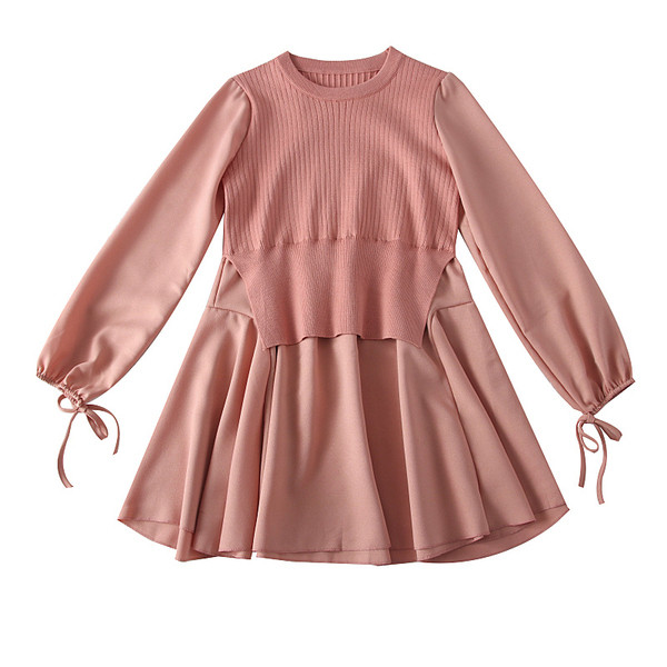 Rochie moderna de dama cu decolteu rotund si maneci lungi in mai multe culori