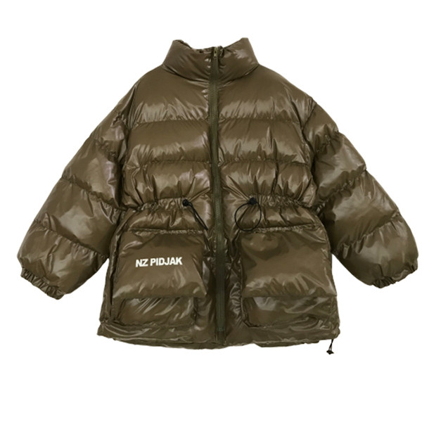 Geaca de dama de iarna model nou cu buzunare si talie elastica in negru, gri, maro si verde