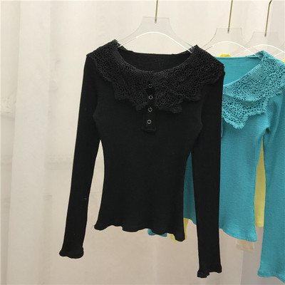 Bluza de dama moderna cu guler si nasturi din dantela in mai multe culori