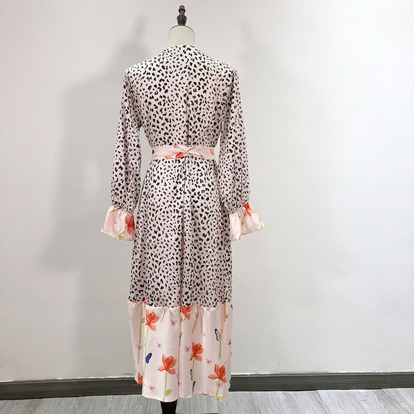 Rochie lungă asimetrică casual, cu bucle și curea