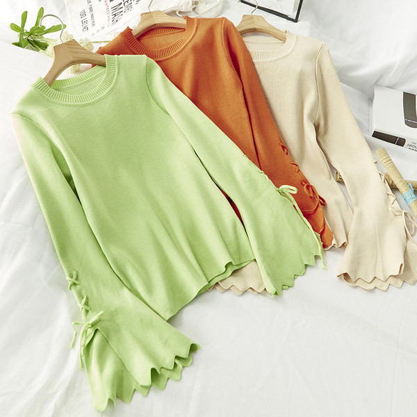 Bluza de dama toamna-iarna cu maneci lotus in mai multe culori