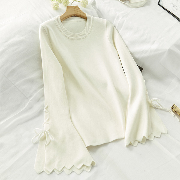 Bluza de dama toamna-iarna cu maneci lotus in mai multe culori