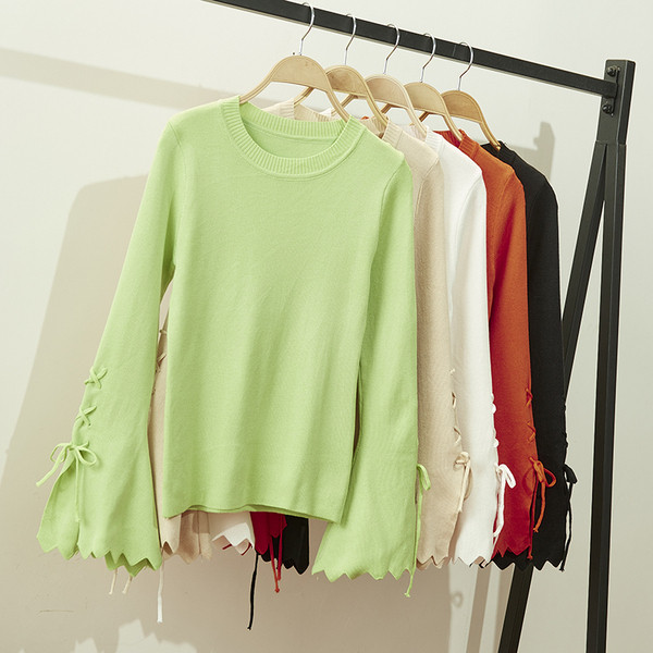 Bluza de dama toamna-iarna cu maneci lotus in mai multe culori