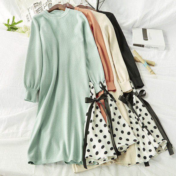 Rochie de toamna de dama cu maneci lungi croiate model - mai multe culori