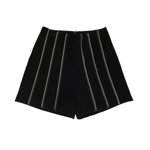 Pantaloni scurți de damă la modă cu talie înaltă în negru