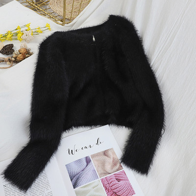 Vestă de puf de damă cu decolteu oval și fermoar în șase culori