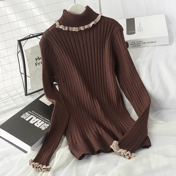 Pulover de iarnă tricotat de damă cu bucle pe mâneci - mai multe culori